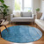 8' Teal Blue Aqua And Turquoise Round Ombre Washable Indoor Outdoor Area Rug