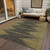 8' X 10' Dark Gray And Gold Abstract Washable Indoor Outdoor Area Rug