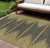 8' X 10' Dark Gray And Gold Abstract Washable Indoor Outdoor Area Rug