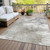 10' X 14' Beige Tan And Gray Abstract Washable Indoor Outdoor Area Rug