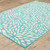 8' X 11' Blue Floral Stain Resistant Indoor Outdoor Area Rug - 606114574422