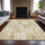 10' X 14' Gold Beige And Ivory Abstract Washable Indoor Outdoor Area Rug - Gold, Beige, Ivory