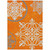 10' X 14' Orange Gray And Ivory Floral Medallion Washable Indoor Outdoor Area Rug