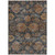 9' X 12' Navy Blue Brown And Terra Cotta Damask Washable Indoor Outdoor Area Rug