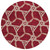 8' Burgundy And Gold Round Geometric Washable Indoor Outdoor Area Rug