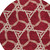 8' Burgundy And Gold Round Geometric Washable Indoor Outdoor Area Rug