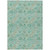 10' X 14' Aqua And Beige Floral Washable Indoor Outdoor Area Rug