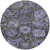 8' Purple And Black Round Damask Washable Indoor Outdoor Area Rug