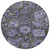 8' Purple And Black Round Damask Washable Indoor Outdoor Area Rug