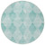 8' Round Teal Round Geometric Washable Non Skid Indoor Outdoor Area Rug
