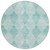 8' Round Teal Round Geometric Washable Non Skid Indoor Outdoor Area Rug