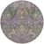 8' Purple Green And Brown Round Floral Washable Indoor Outdoor Area Rug
