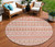 8' Salmon Beige And Copper Round Quatrefoil Washable Indoor Outdoor Area Rug
