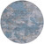 8' Denim Blue And Gray Round Abstract Washable Indoor Outdoor Area Rug - Denim Blue, Gray