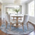 8' Denim Blue And Gray Round Abstract Washable Indoor Outdoor Area Rug - Denim Blue, Gray