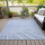 10' X 14' Denim Blue And Sky Blue Abstract Washable Indoor Outdoor Area Rug Transitional Style - Denim Blue, Sky Blue Color