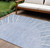 10' X 14' Denim Blue And Sky Blue Abstract Washable Indoor Outdoor Area Rug Transitional Style - Denim Blue, Sky Blue Color