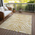 9' X 12' Gold And Ivory Animal Print Washable Indoor Outdoor Area Rug
