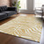 9' X 12' Gold And Ivory Animal Print Washable Indoor Outdoor Area Rug