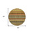 8' Coral Gold And Green Round Striped Washable Indoor Outdoor Area Rug
