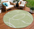 8' Artichoke Green And Ivory Round Abstract Washable Indoor Outdoor Area Rug Transitional Style - Artichoke Green, Ivory Color