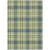 8' X 10' Yellow Blue And Ivory Plaid Washable Indoor Outdoor Area Rug