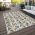 10' X 14' Gray And Ivory Abstract Washable Indoor Outdoor Area Rug - Gray, Ivory
