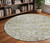 8' Taupe Beige And Gold Round Oriental Washable Indoor Outdoor Area Rug