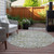 8' Taupe Beige And Gold Round Oriental Washable Indoor Outdoor Area Rug
