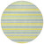 8' Round Blue and Yellow Round Striped Washable Non Skid Indoor Outdoor Area Rug