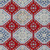 9' X 12' Red And Navy Blue Floral Washable Indoor Outdoor Area Rug