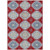 9' X 12' Red And Navy Blue Floral Washable Indoor Outdoor Area Rug