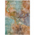 8' X 10' Copper Orange And Teal Blue Abstract Washable Indoor Outdoor Area Rug