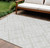 9' X 12' Ivory Beige And Tan Geometric Washable Indoor Outdoor Area Rug