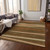 9' X 12' Brown Copper And Beige Striped Washable Indoor Outdoor Area Rug