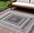 8' X 10' Blush Gray And Green Geometric Washable Indoor Outdoor Area Rug