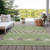 8' X 10' Green Taupe And Ivory Southwestern Washable Indoor Outdoor Area Rug