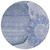 8' Sky Blue And Indigo Round Floral Washable Indoor Outdoor Area Rug