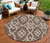8' Chocolate And Ivory Round Trellis Washable Indoor Outdoor Area Rug