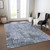 10' X 14' Blue And Dark Gray Abstract Washable Indoor Outdoor Area Rug