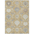 10' X 14' Gold Ivory And Gray Damask Washable Indoor Outdoor Area Rug