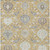 10' X 14' Gold Ivory And Gray Damask Washable Indoor Outdoor Area Rug