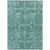 10' X 14' Dark Green And Aqua Oriental Washable Indoor Outdoor Area Rug