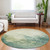 8' Green And Ivory Round Abstract Washable Indoor Outdoor Area Rug - 880016627916