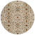 8' Ivory Brown And Red Round Floral Washable Indoor Outdoor Area Rug - 880016620719