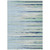 10' X 14' Sky Blue Aqua And Gray Striped Washable Indoor Outdoor Area Rug