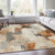 10' X 14' Ivory And Rust Abstract Washable Indoor Outdoor Area Rug
