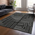 9' X 12' Black And Ivory Geometric Washable Indoor Outdoor Area Rug Transitional Style - Black, Ivory Color