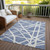 8' X 10' Denim Blue And Ivory Geometric Washable Indoor Outdoor Area Rug - 608219230029