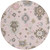 8' Pink Ivory And Chocolate Round Floral Washable Indoor Outdoor Area Rug